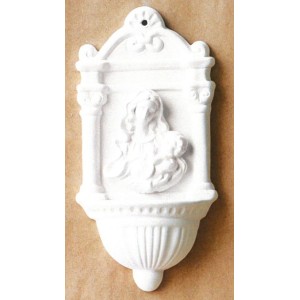AQ08 Acquasantiera Madonna con bambino cm.20