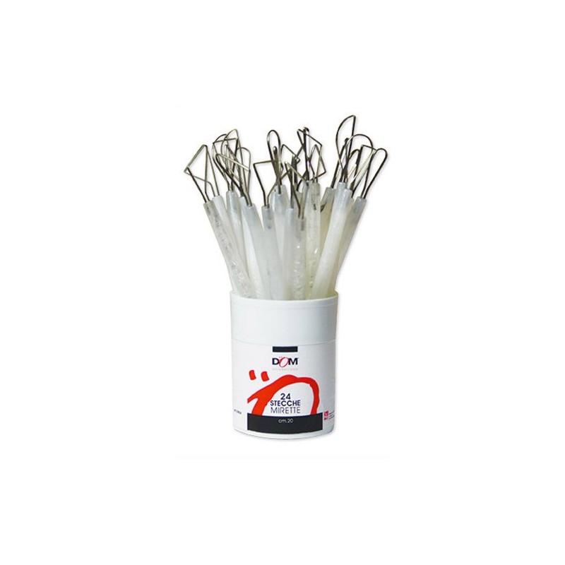 CW03804 Set 24 stecche/mirette policarbonato e acciaio cm.20