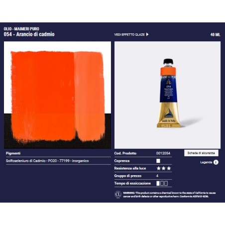 054 Arancio di Cadmio - Maimeri Puro