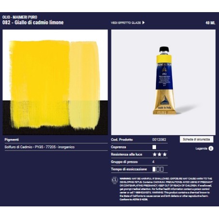 082 Giallo di Cadmio limone - Maimeri Puro