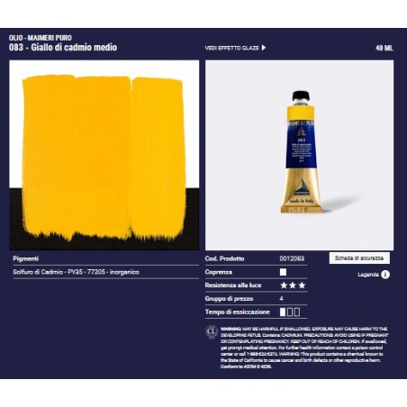 083 Giallo di Cadmio medio - Maimeri Puro