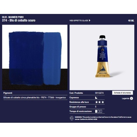 374 Blu di Cobalto scuro - Maimeri Puro