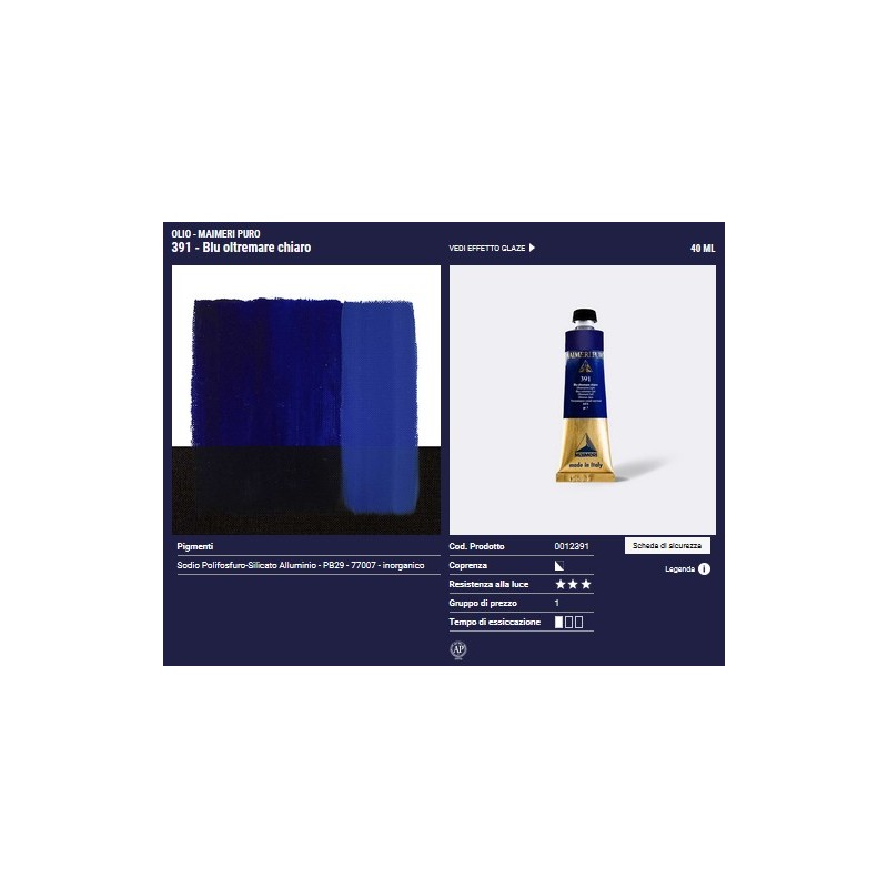 391 Blu Oltremare chiaro - Maimeri Puro