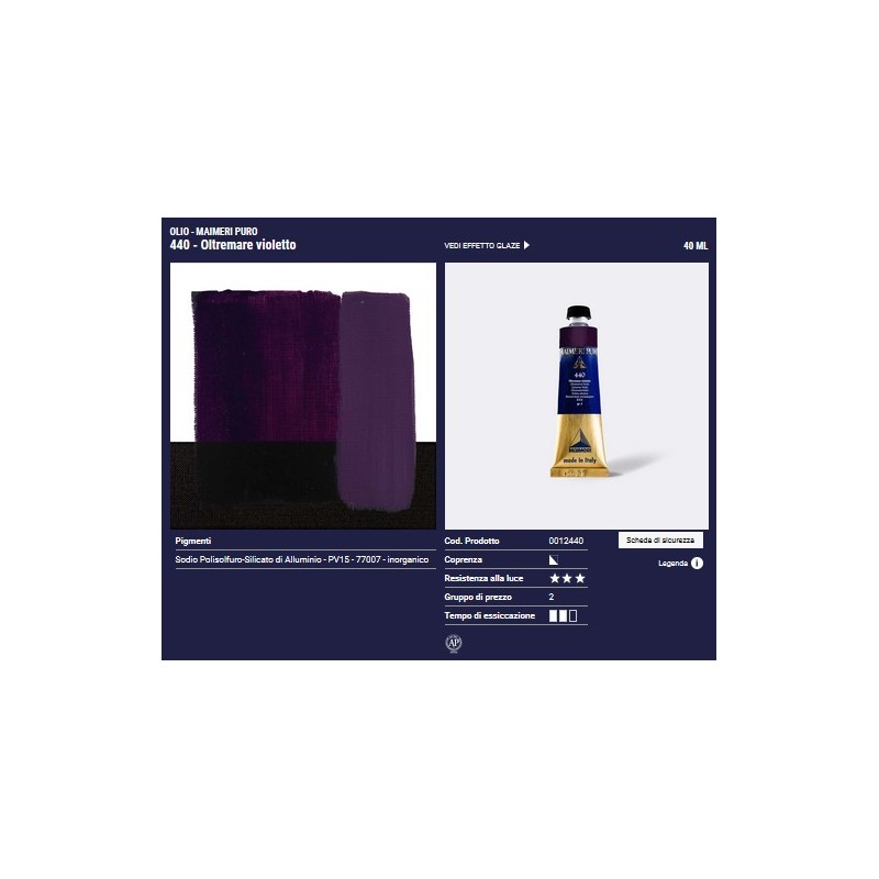 440 Oltremare violetto - Maimeri Puro