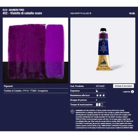 452 Violetto di Cobalto scuro - Maimeri Puro