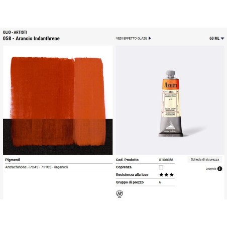 058 Arancio Indanthrene - Maimeri Artisti