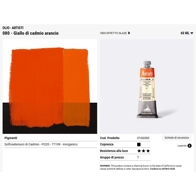 080 Giallo di Cadmio Arancio - Maimeri Artisti