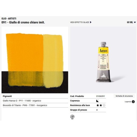 091 Giallo di Cromo chiaro imitazione - Maimeri Artisti