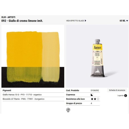 092 Giallo di Cromo limone imitazione - Maimeri Artisti