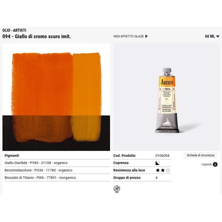 094 Giallo di Cromo scuro imitazione - Maimeri Artisti