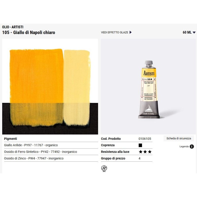 105 Giallo di Napoli chiaro - Maimeri Artisti