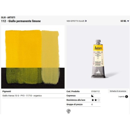 112 Giallo permanente limone - Maimeri Artisti