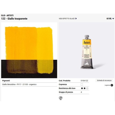 122 Giallo trasparente - Maimeri Artisti