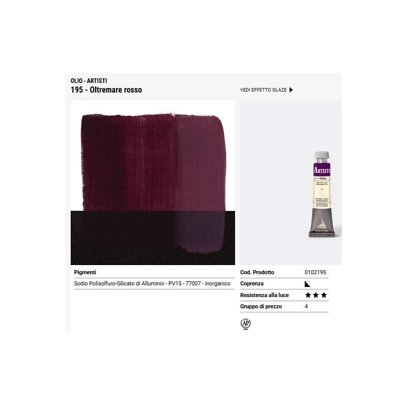 195 Oltremare rosso - Maimeri Artisti