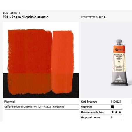 224 Rosso di cadmio arancio - Maimeri Artisti
