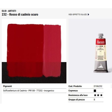 232 Rosso di cadmio scuro - Maimeri Artisti