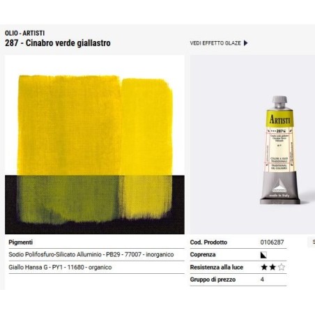 287 Cinabro verde giallastro - Maimeri Artisti