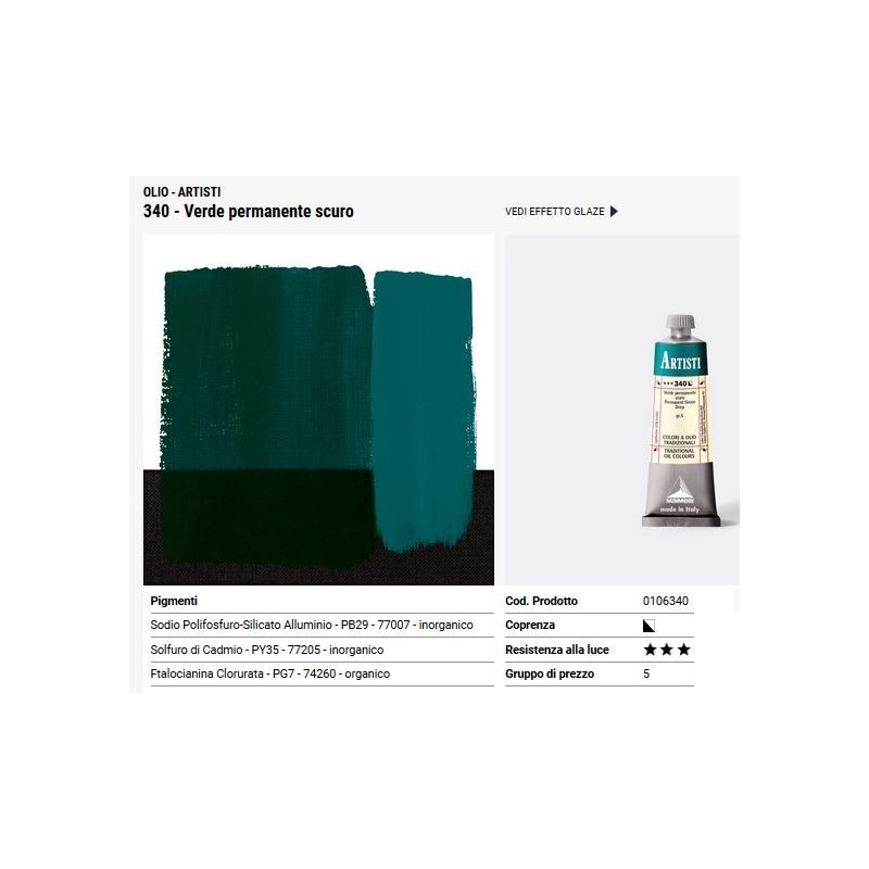 340 verde permanente scuro - Maimeri Artisti