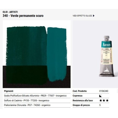 340 verde permanente scuro - Maimeri Artisti