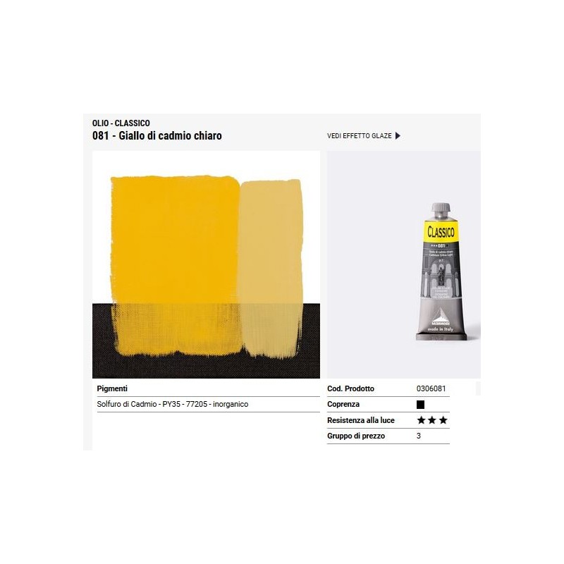 081 Giallo di cadmio chiaro - Maimeri Classico