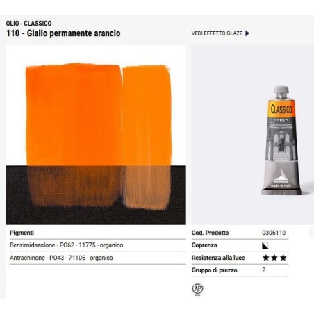 110 giallo permanente arancio - Maimeri Classico