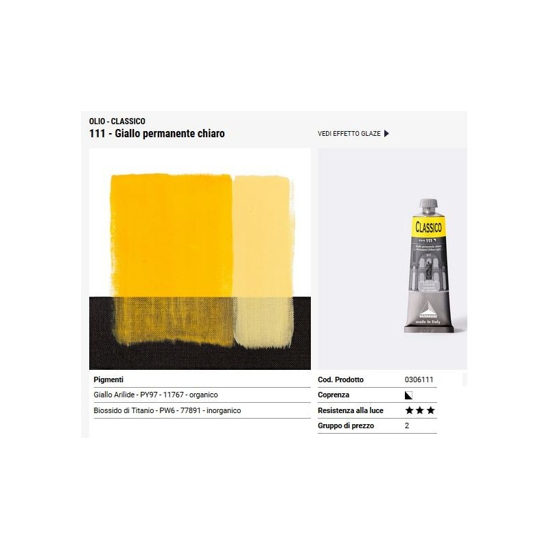 111 giallo permanente chiaro - Maimeri Classico