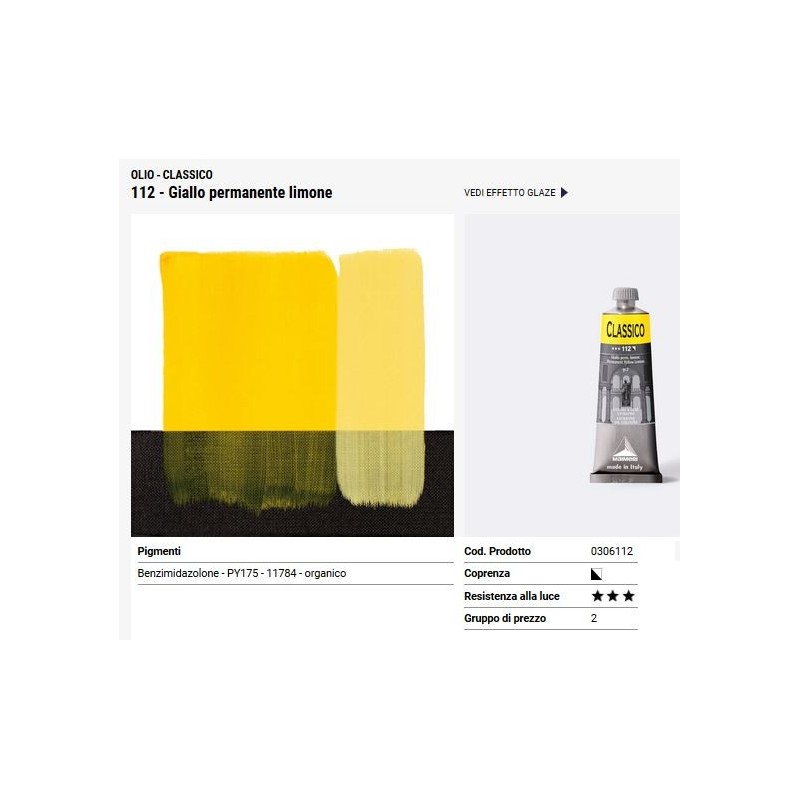 112 giallo permanente limone - Maimeri Classico