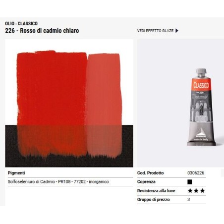 226 Rosso di cadmio chiaro - Maimeri Classico