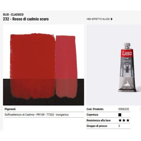 232 Rosso di cadmio scuro - Maimeri Classico